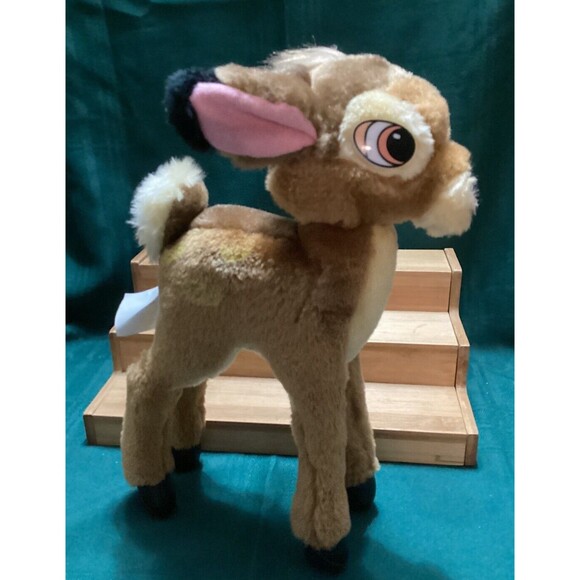 Vintage Disney BAMBI Standing Fawn Deer Promotional Plush Toy 12" Wire In Legs - Picture 2 of 14
